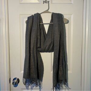 Gray Torrid Wrap Around Scarf Shawl 2 in 1